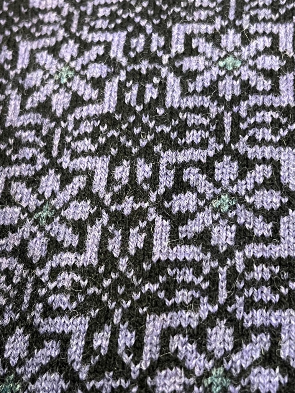 Women’s Icelandic Navy and Purple Patterned Wool Cardigan Sweater Size Small - Picture 15 of 15